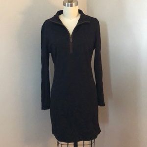 J. McLaughlin black Bedford half zip shift dress